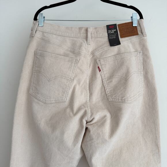 Levis 70s Rise High Flare Corduroy Pants Womens 33x34 Ivory Bell Bottom Boho - Picture 5 of 10